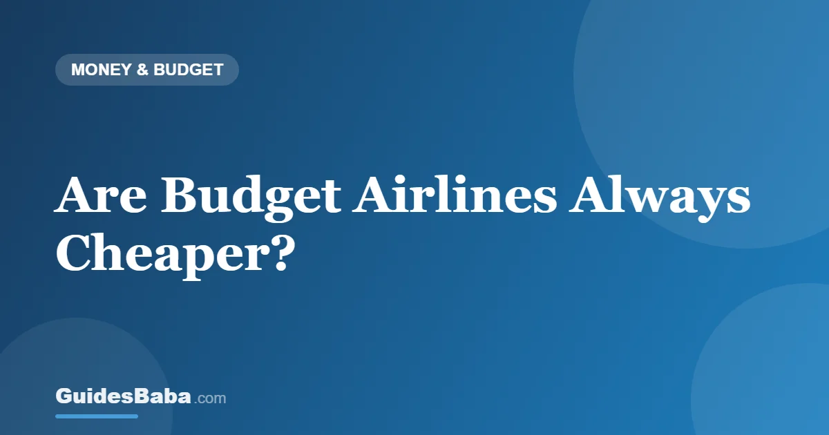Are Budget Airlines Always Cheaper? — GuidesBaba