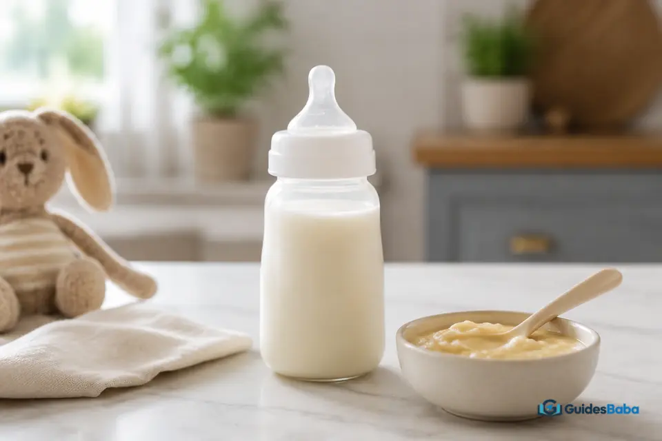 Milk remains important when babies start solids