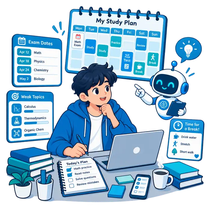 student choosing an AI study planner