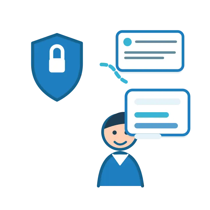 privacy shield beside an uploaded document