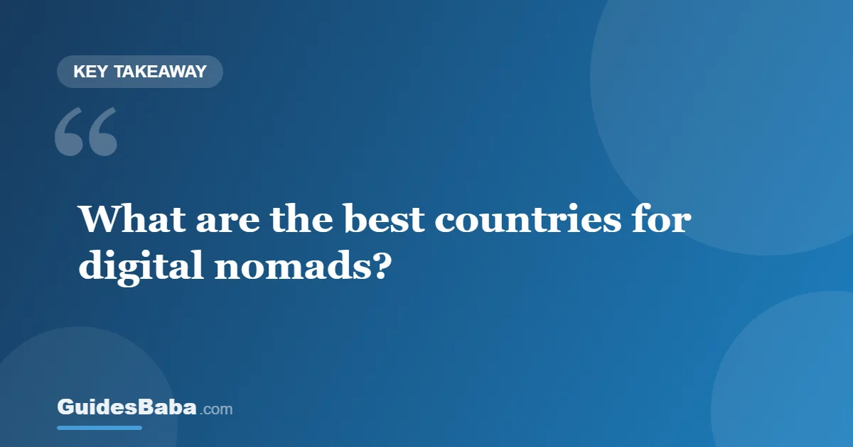 The Best Countries for Digital Nomads — GuidesBaba