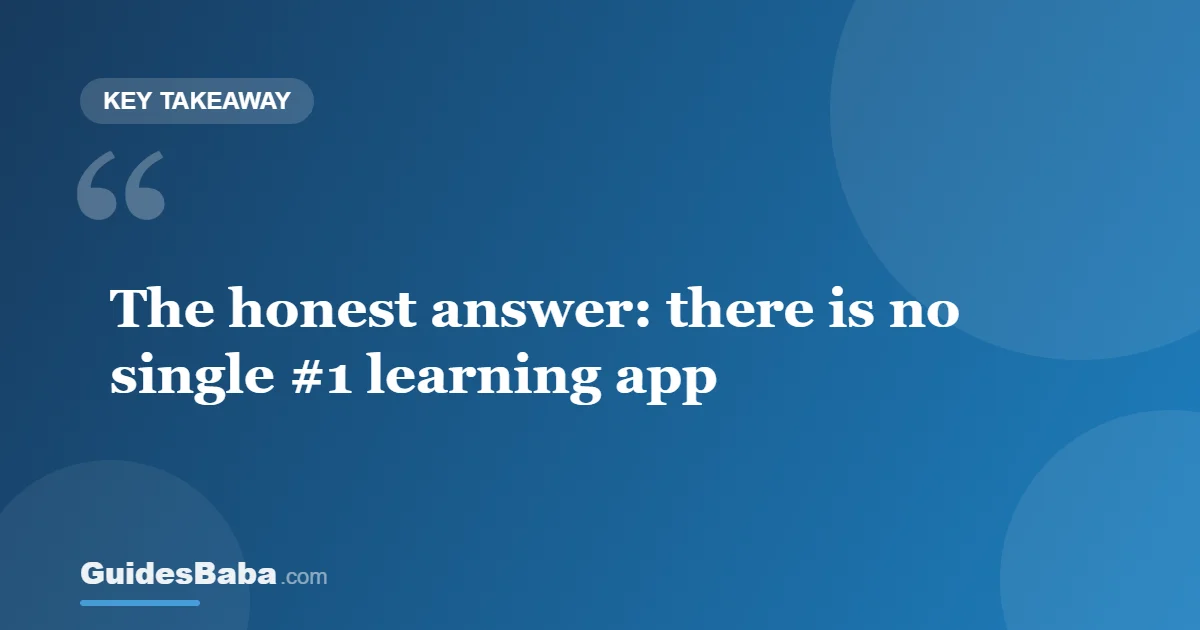 What Is the #1 Learning App? The 2026 Answer — GuidesBaba