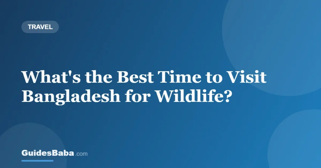 What's the Best Time to Visit Bangladesh for Wildlife? — GuidesBaba