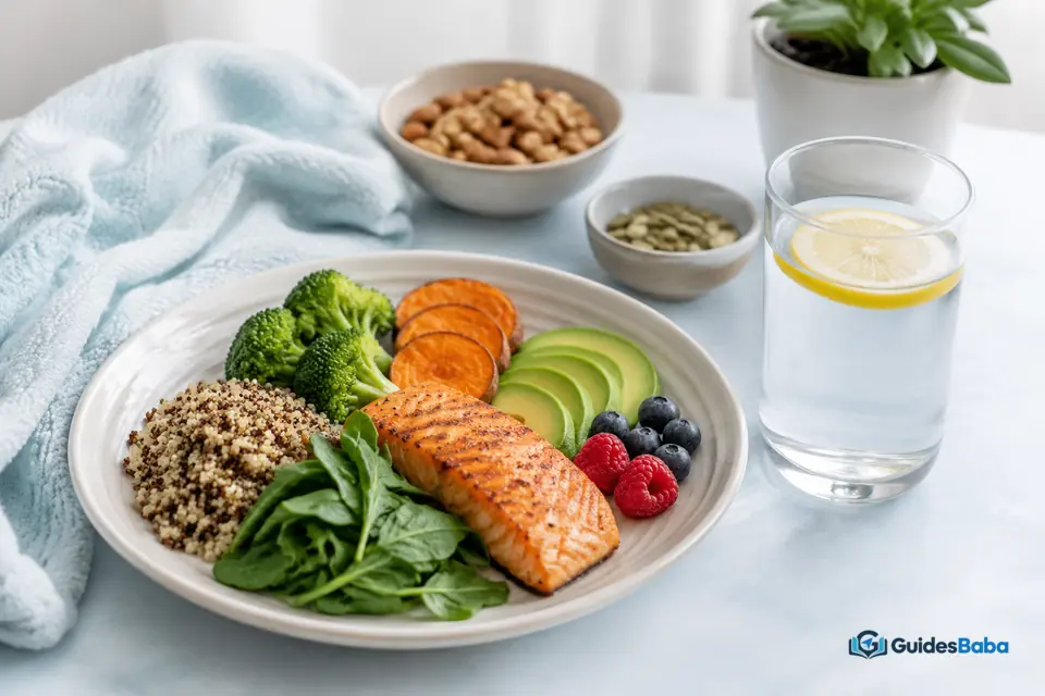 Balanced nutrient-rich meal for breastfeeding