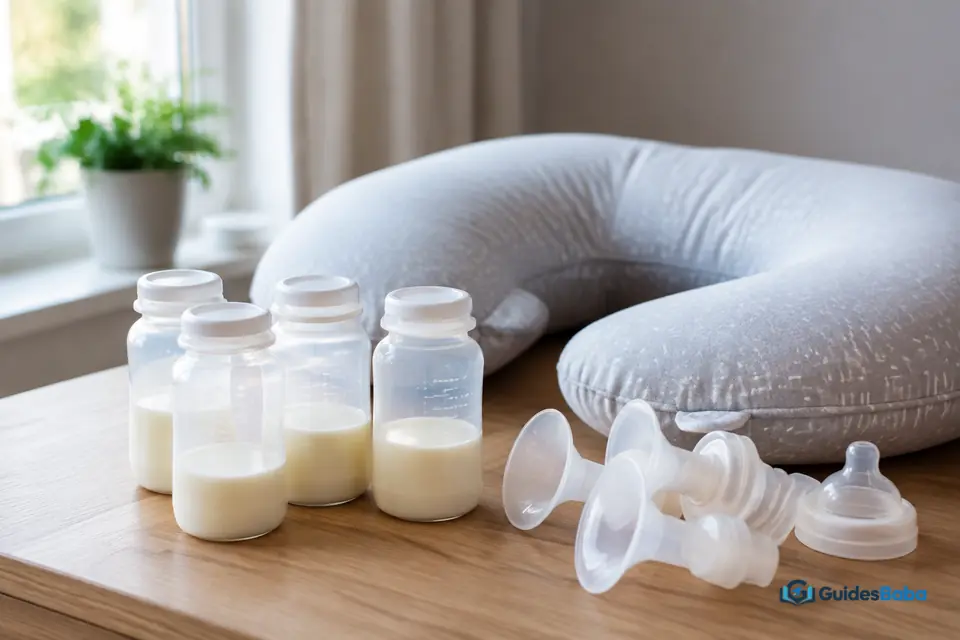Expressed breast milk stored in feeding containers
