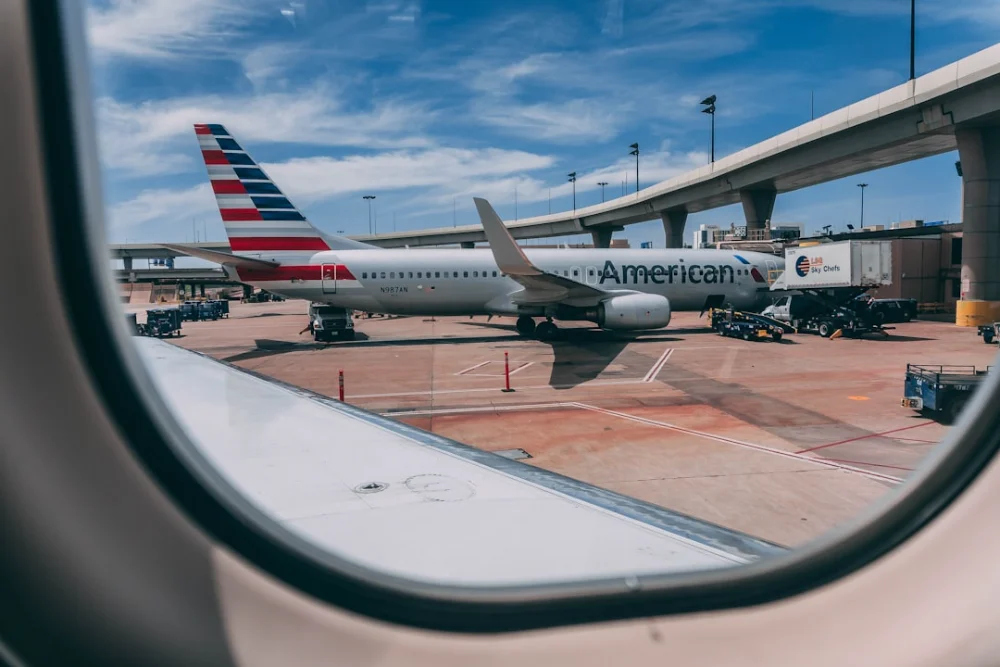 an american airlines plane parked at an airport