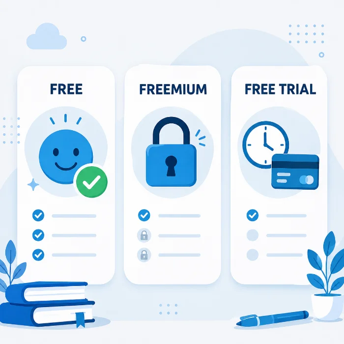 free versus freemium versus free trial study apps compared