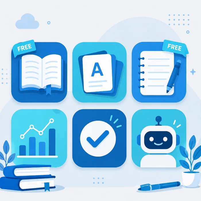lineup of the best 100% free study app icons for students