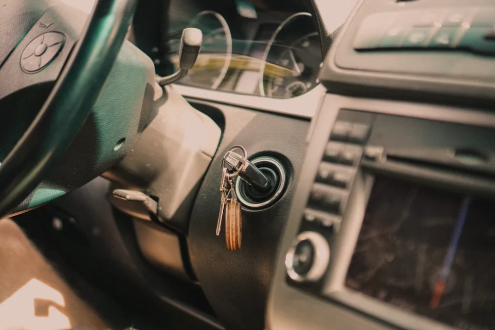 black and silver car steering wheel