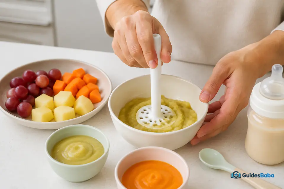 Baby foods prepared in safer textures