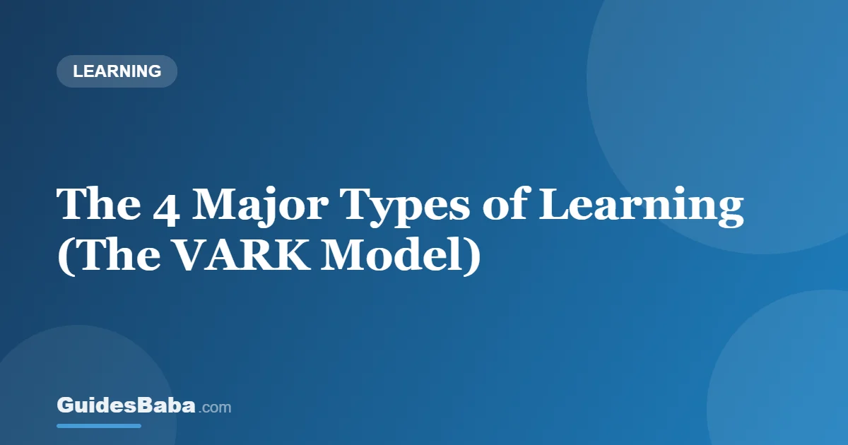 The 4 Major Types of Learning (The VARK Model) — GuidesBaba