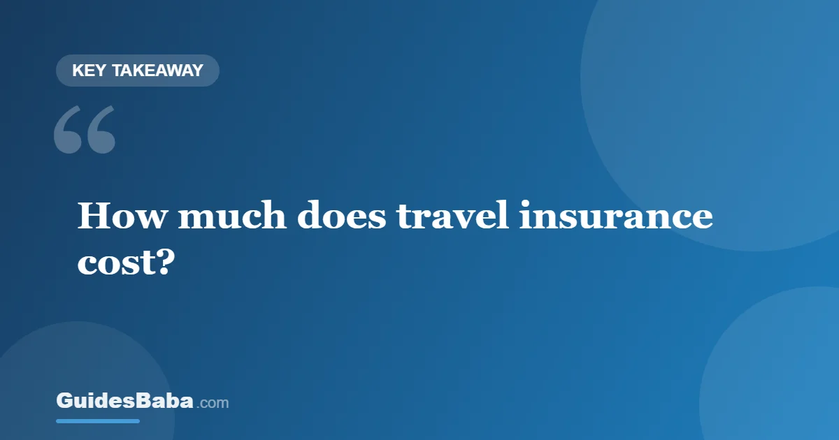 How Much Does Travel Insurance Cost? (What Drives the Price) — GuidesBaba