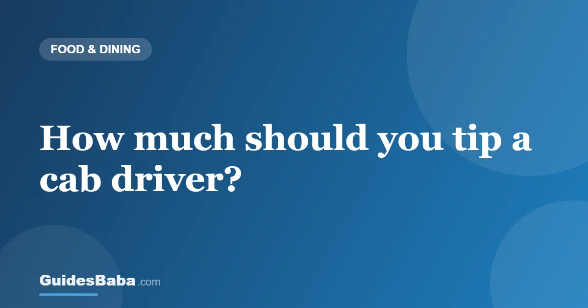 How much should you tip a cab driver? — GuidesBaba