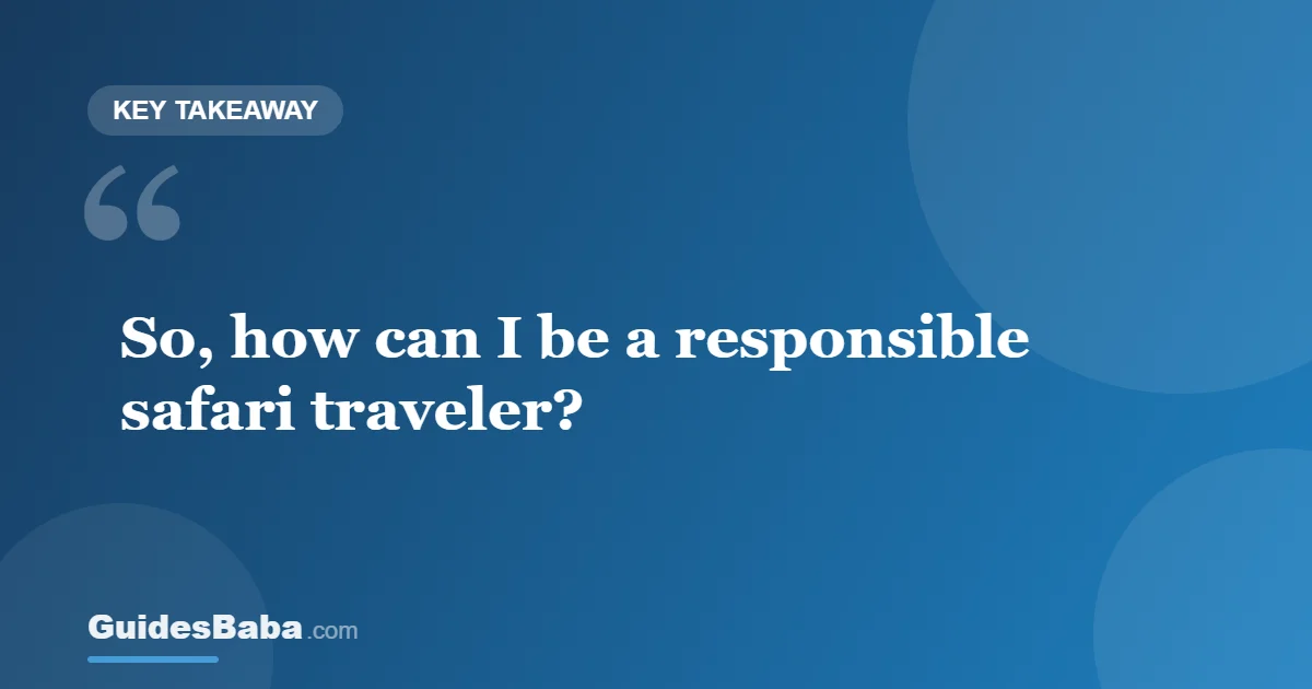 How can I be a responsible safari traveler? — GuidesBaba