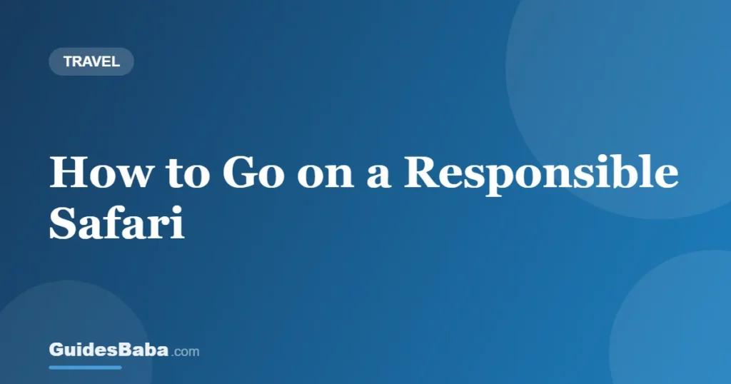 How to Go on a Responsible Safari — GuidesBaba