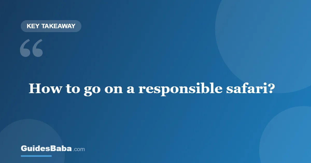 How to Go on a Responsible Safari — GuidesBaba