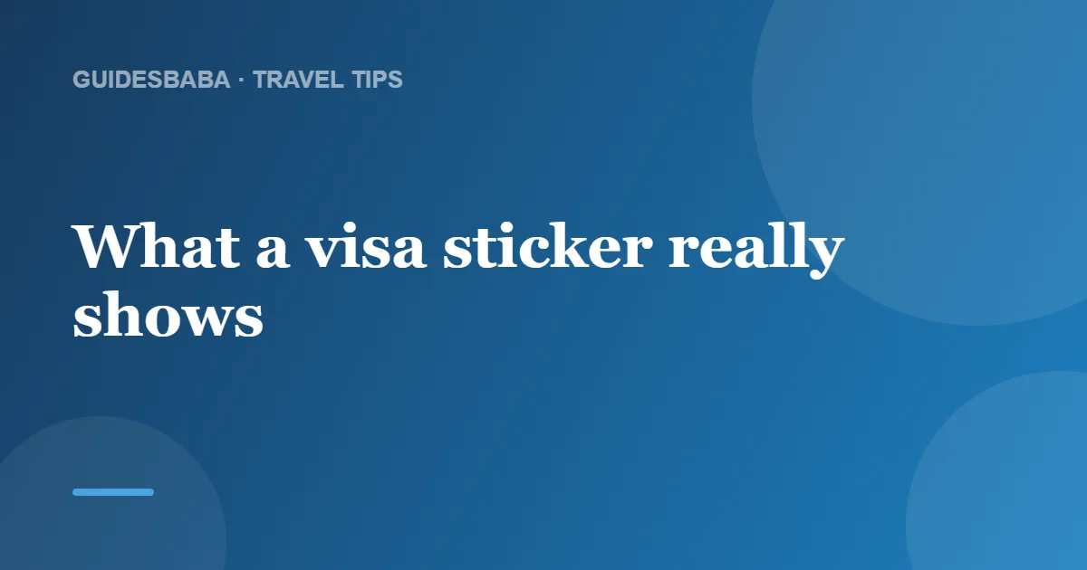 How to Read and Understand Your Visa — GuidesBaba