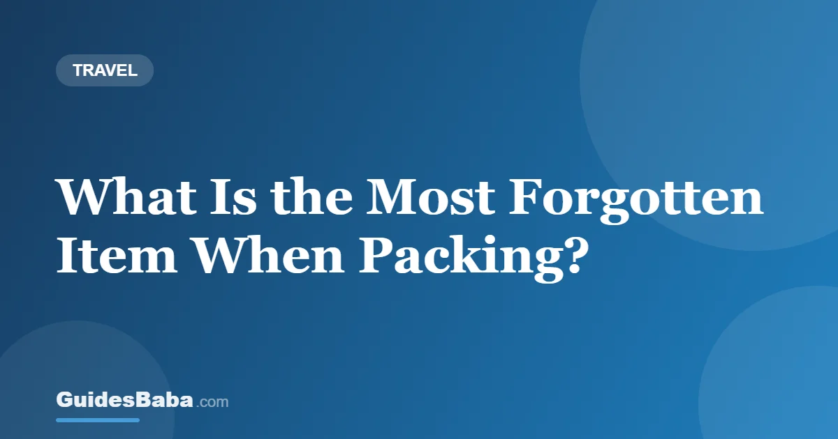 What Is the Most Forgotten Item When Packing? — GuidesBaba