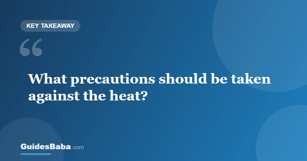 What Precautions Should Be Taken Against the Heat? — GuidesBaba