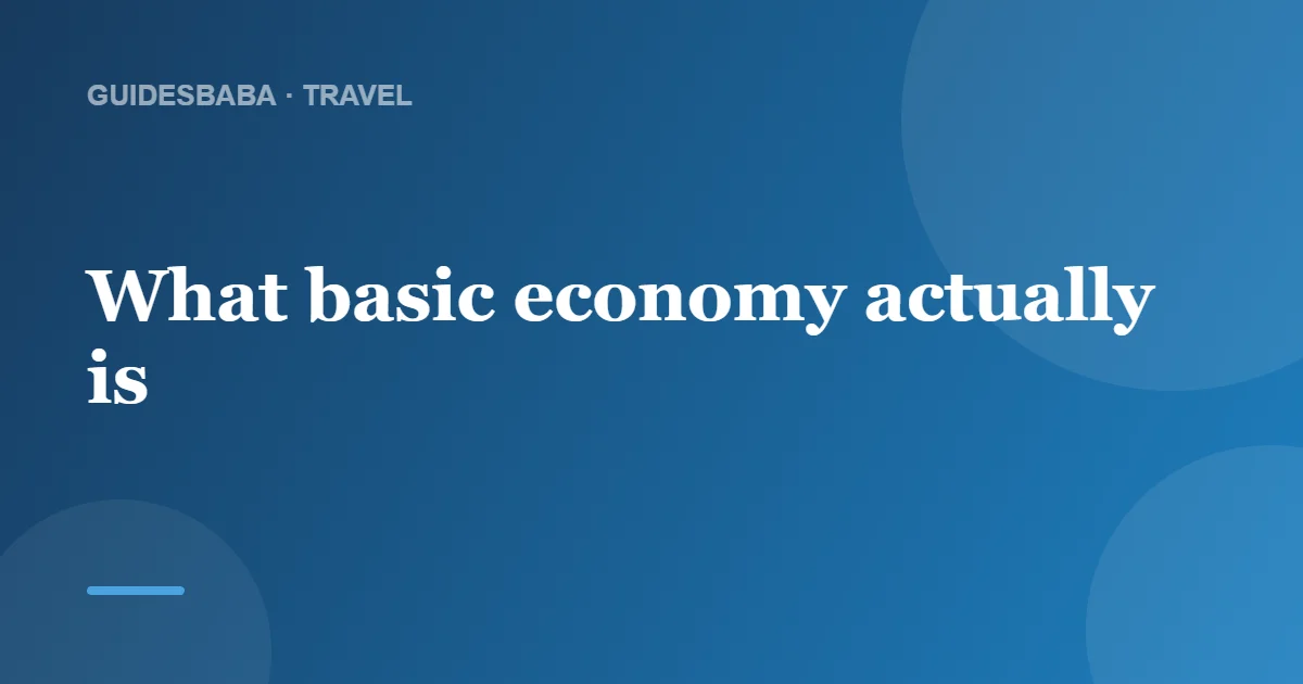 Should I Fly Basic Economy? (Pros and Cons) — GuidesBaba