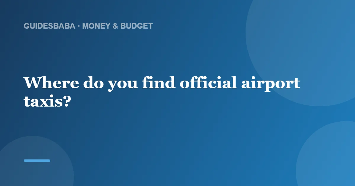 Taxi Services at the Airport: What to Know — GuidesBaba