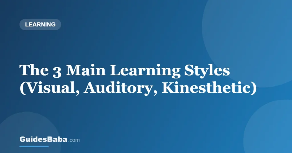 The 3 Main Learning Styles (Visual, Auditory, Kinesthetic) — GuidesBaba
