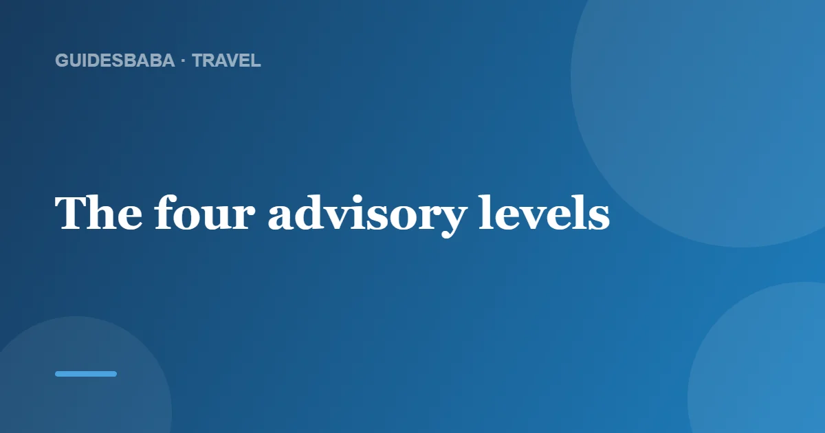 What Do the U.S. Travel Advisory Levels Mean? — GuidesBaba