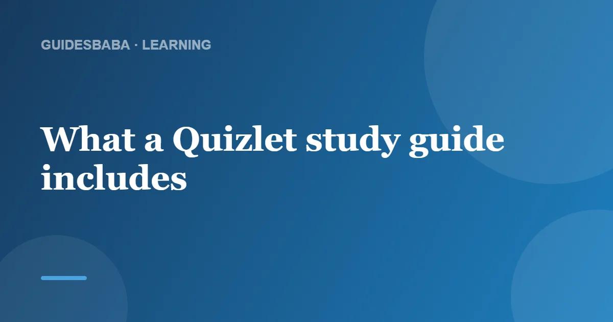 What Is a Study Guide in Quizlet? — GuidesBaba
