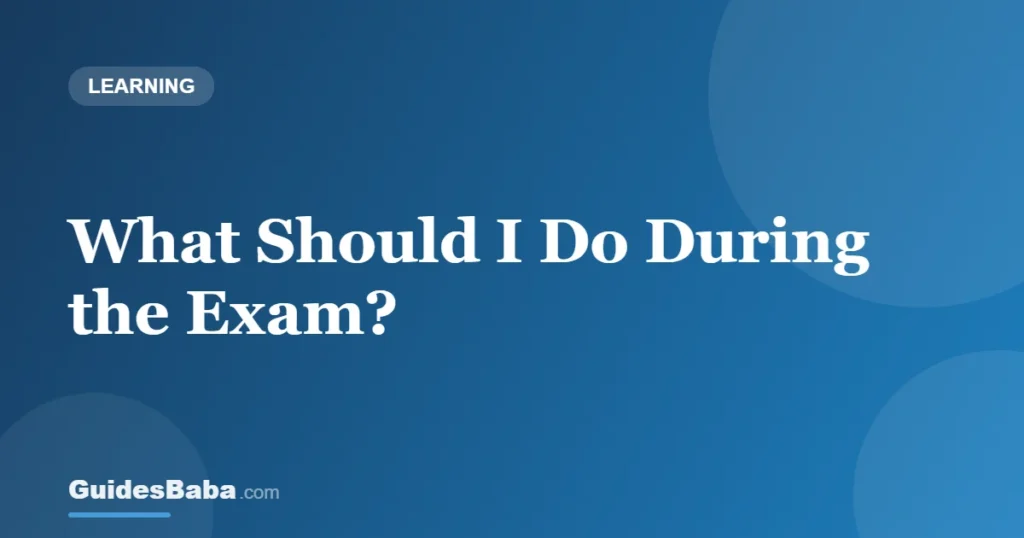 What Should I Do During the Exam? — GuidesBaba