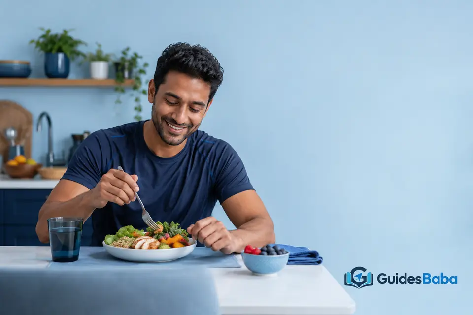 A balanced meal and water after exercise