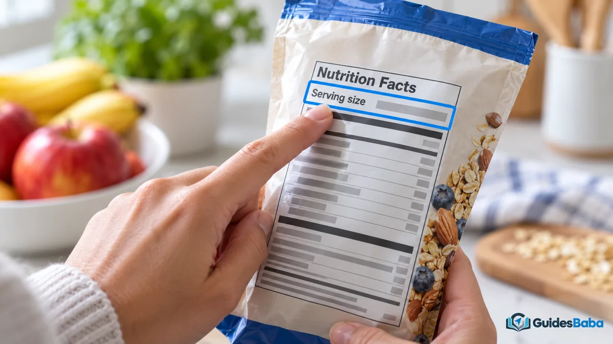 check first nutrition label: serving size first