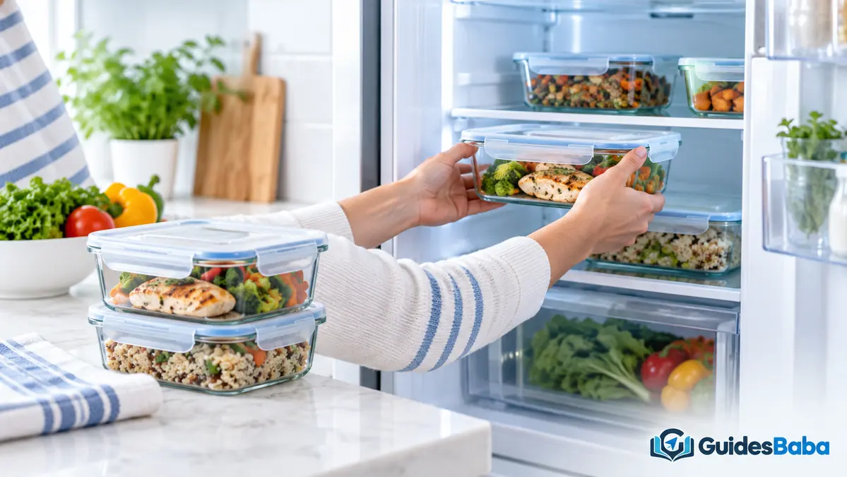 How should cooked food be stored safely?