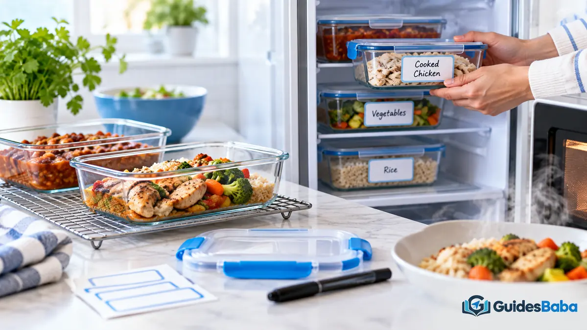 How should cooked food be stored safely? body guide image 3