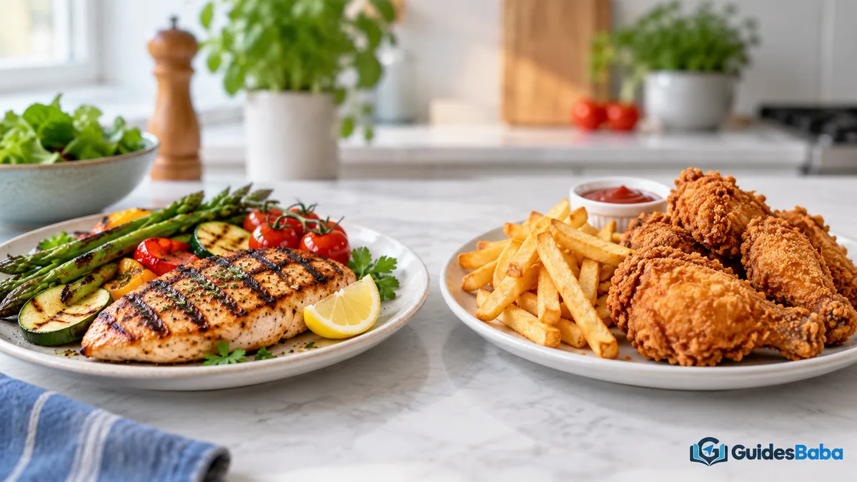 grilling healthier than frying: cooking fat difference