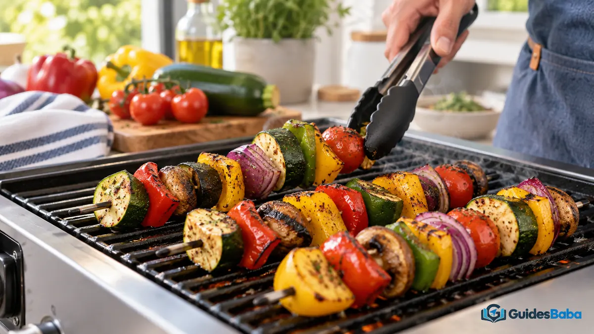 grilling healthier than frying: grill vegetables
