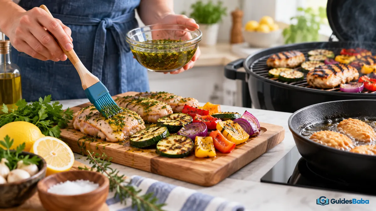 grilling healthier than frying: marinate for flavor