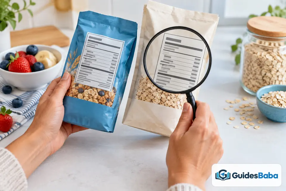identify added sugar food label side by side comparison