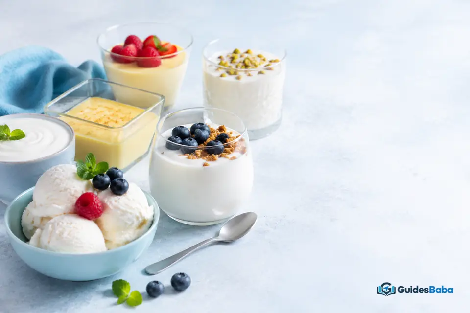 Yogurt and desserts containing lactose