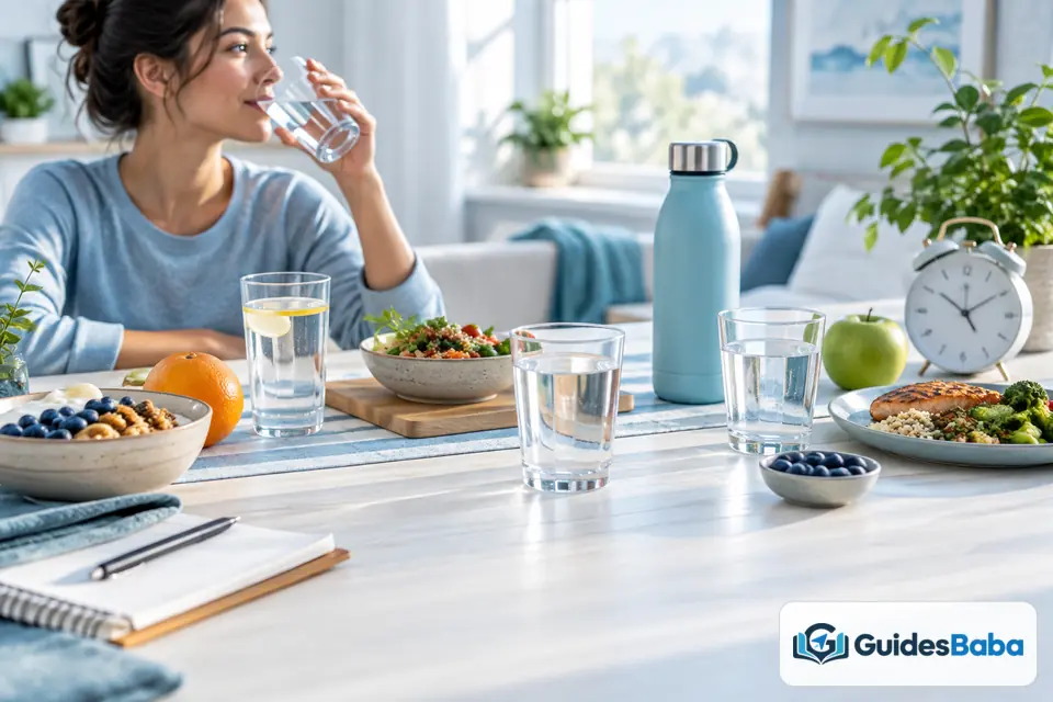 much water drink each day balanced habits