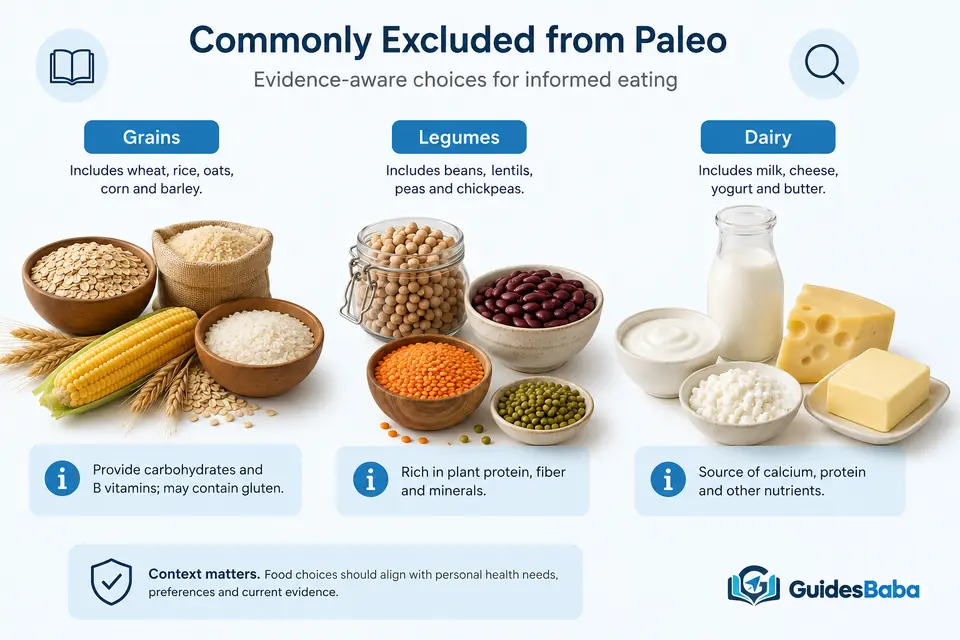 Foods commonly excluded from a Paleo diet