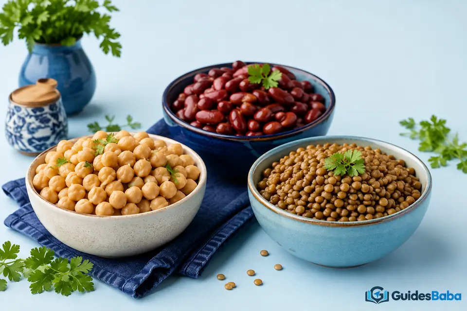 Beans and lentils for plant-based meals