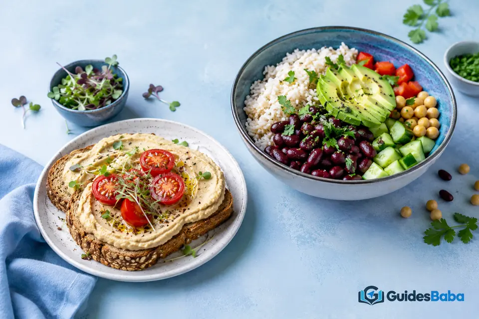 A meal combining different plant protein foods