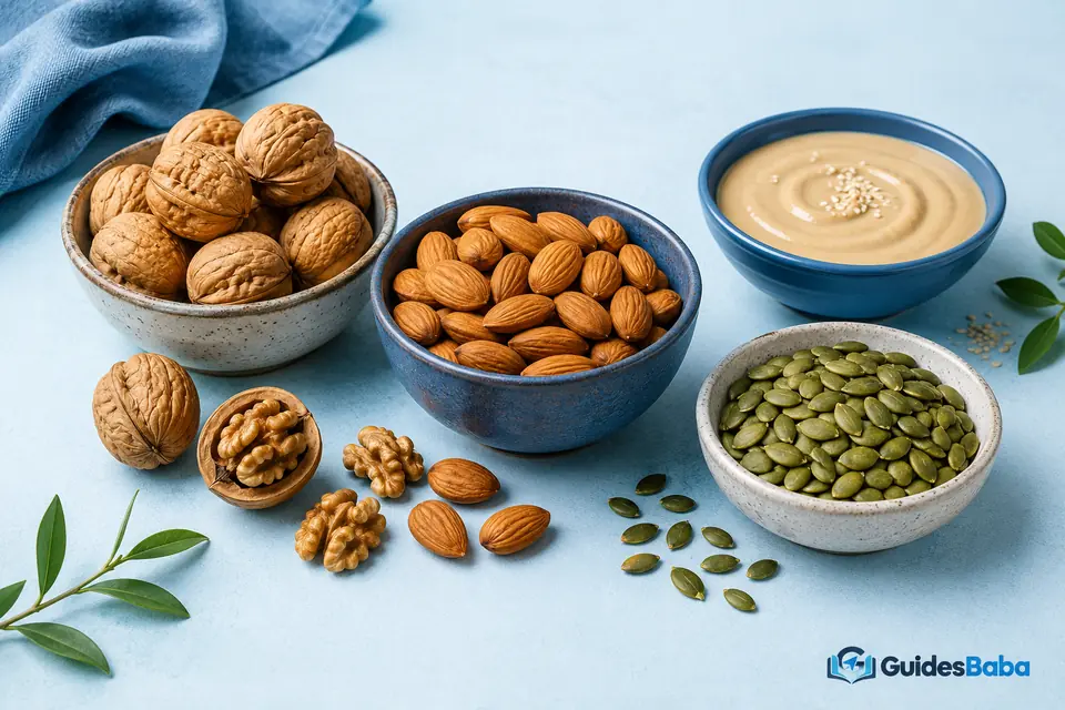 An assortment of nuts and seeds