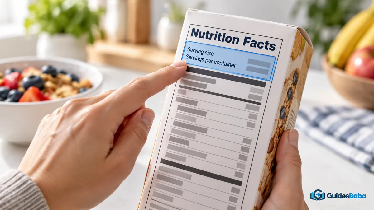 read nutrition facts label: serving information