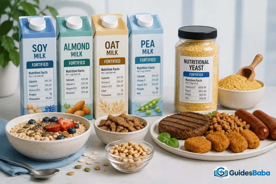 Vegan foods fortified with vitamin B12