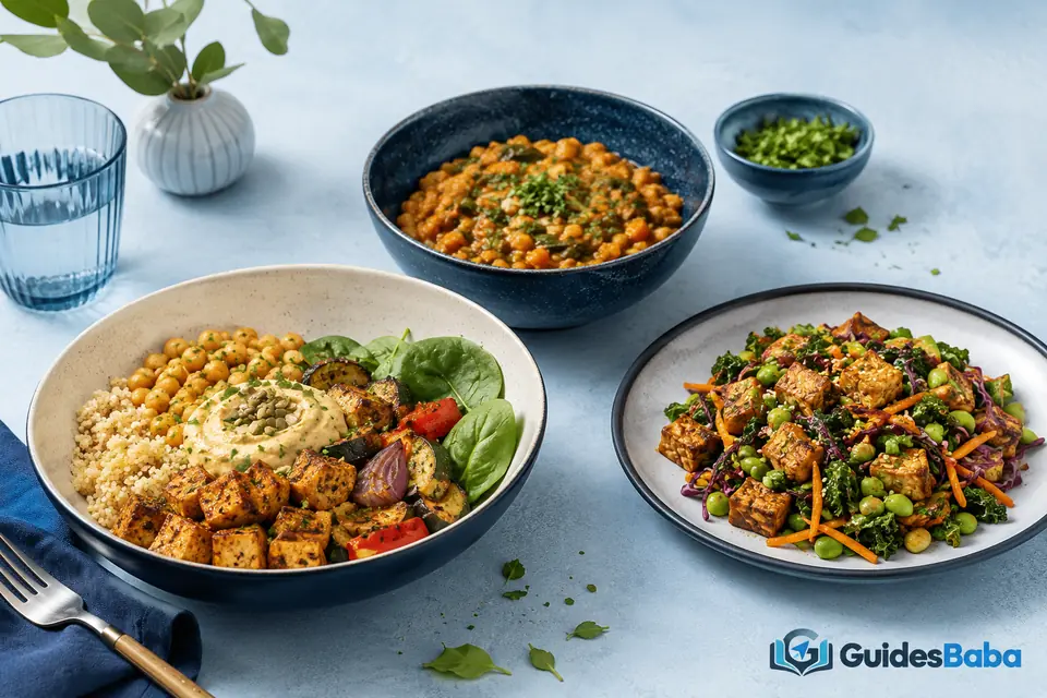 A variety of vegetarian protein sources