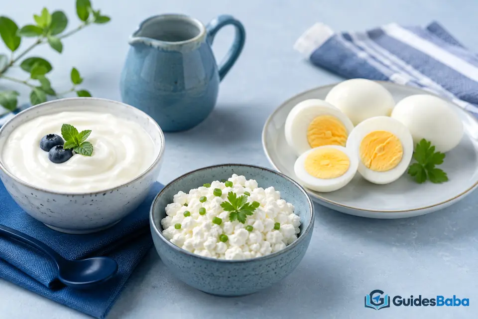 Eggs and dairy foods for vegetarian meals