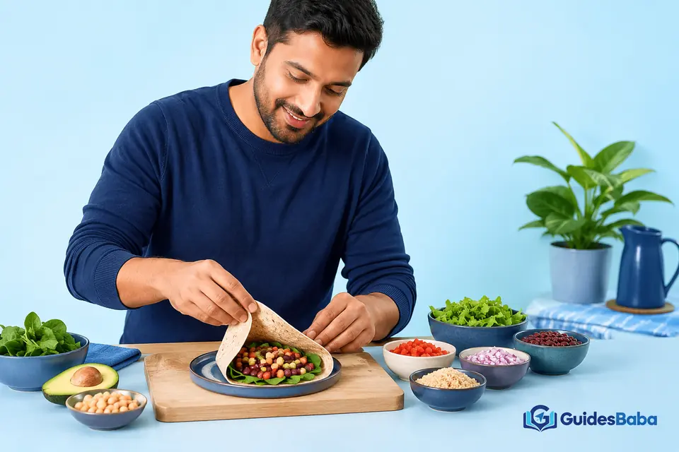 A practical vegetarian meal with protein foods