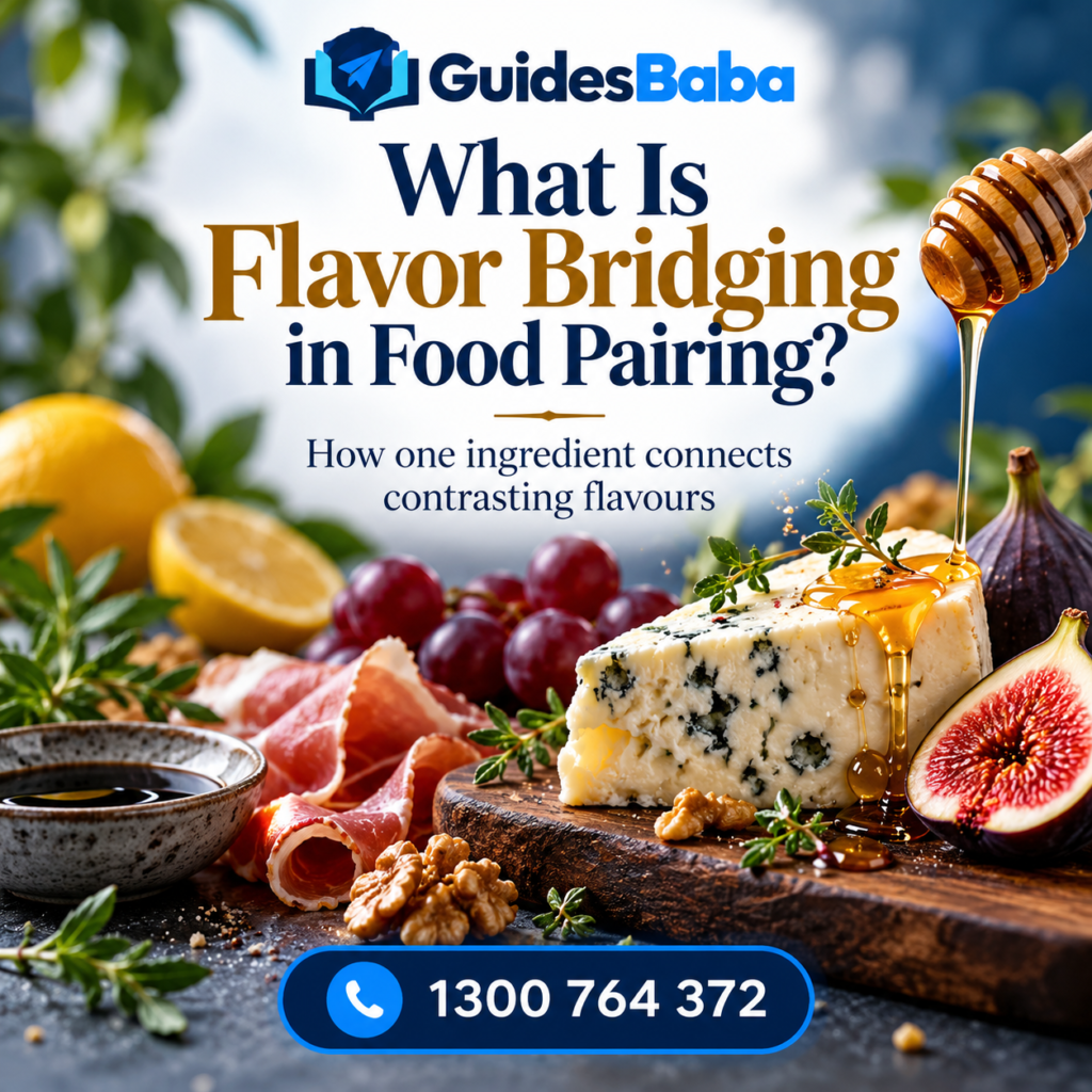 What is flavor bridging in food pairing? GuidesBaba illustration featuring cheese, honey, figs, grapes and walnuts.